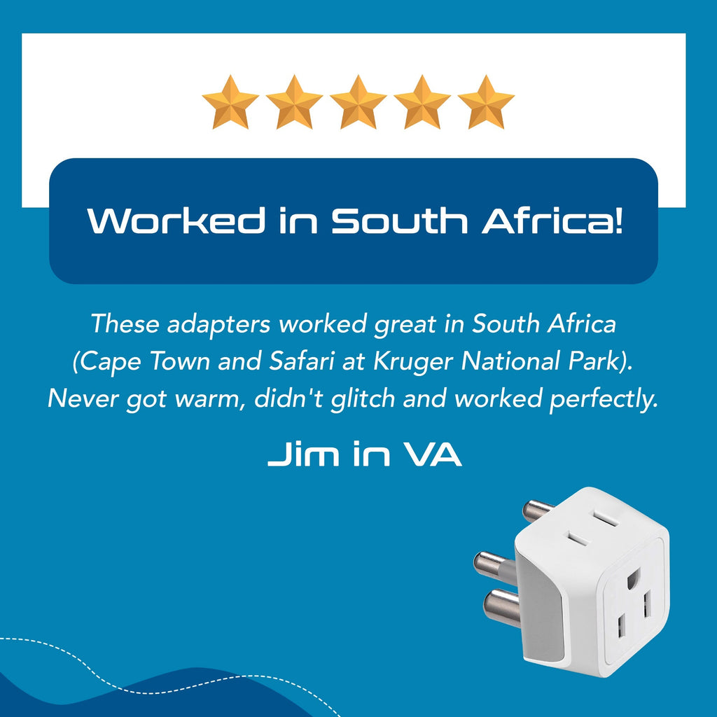 South Africa Travel Adapter - Type M - Ultra Compact (CT-10L, 3 Pack) Ceptics