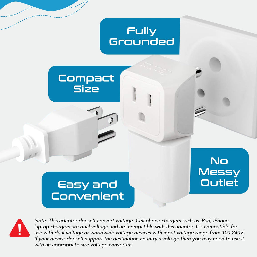 India Travel Adapter - Type D - Ultra Compact (CT-10, 3 Pack) Ceptics