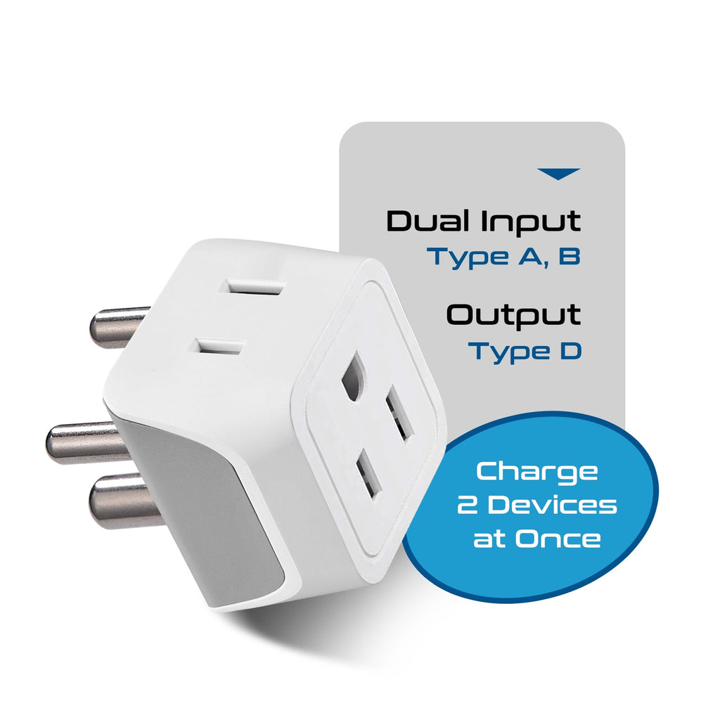 India Travel Adapter - Type D - Ultra Compact (CT-10, 3 Pack) Ceptics