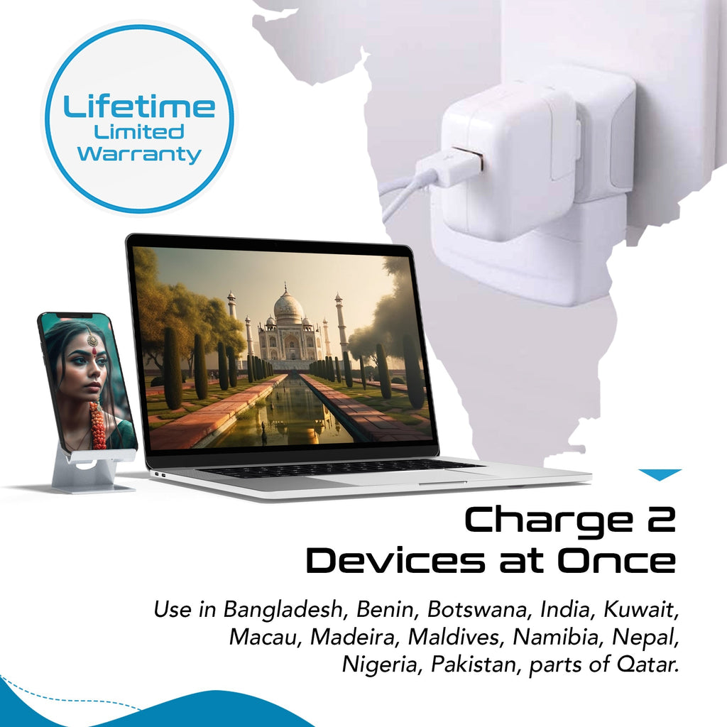 India Travel Adapter - Type D - Ultra Compact (CT-10, 3 Pack) Ceptics