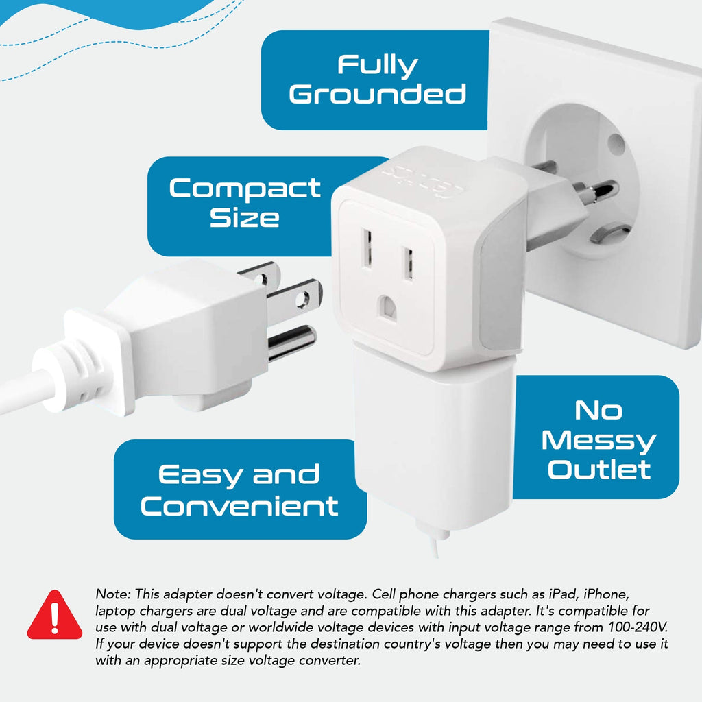 Switzerland Travel Adapter - Type J - Ultra Compact (CT-11A, 3 Pack) Ceptics