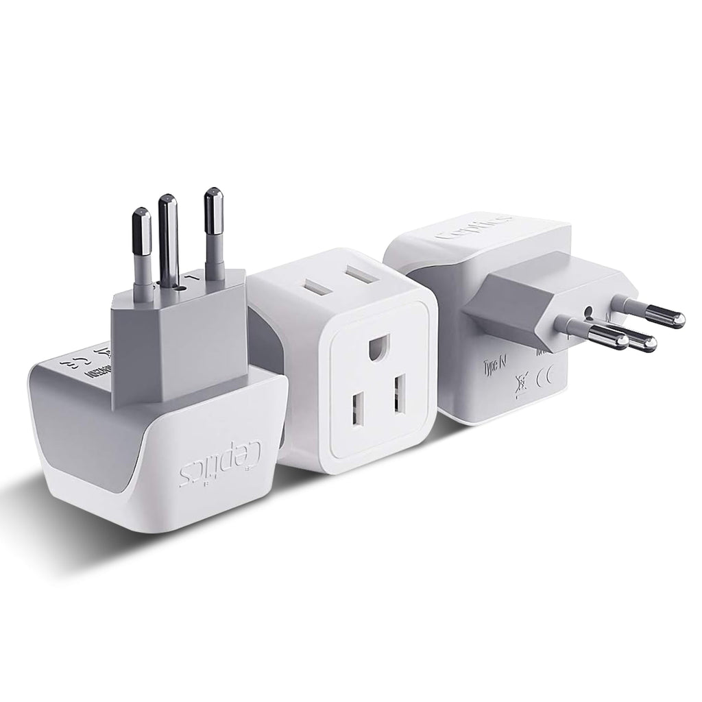 Brazil Travel Adapter - Type N - Ultra Compact (CT-11C, 3 Pack) Ceptics