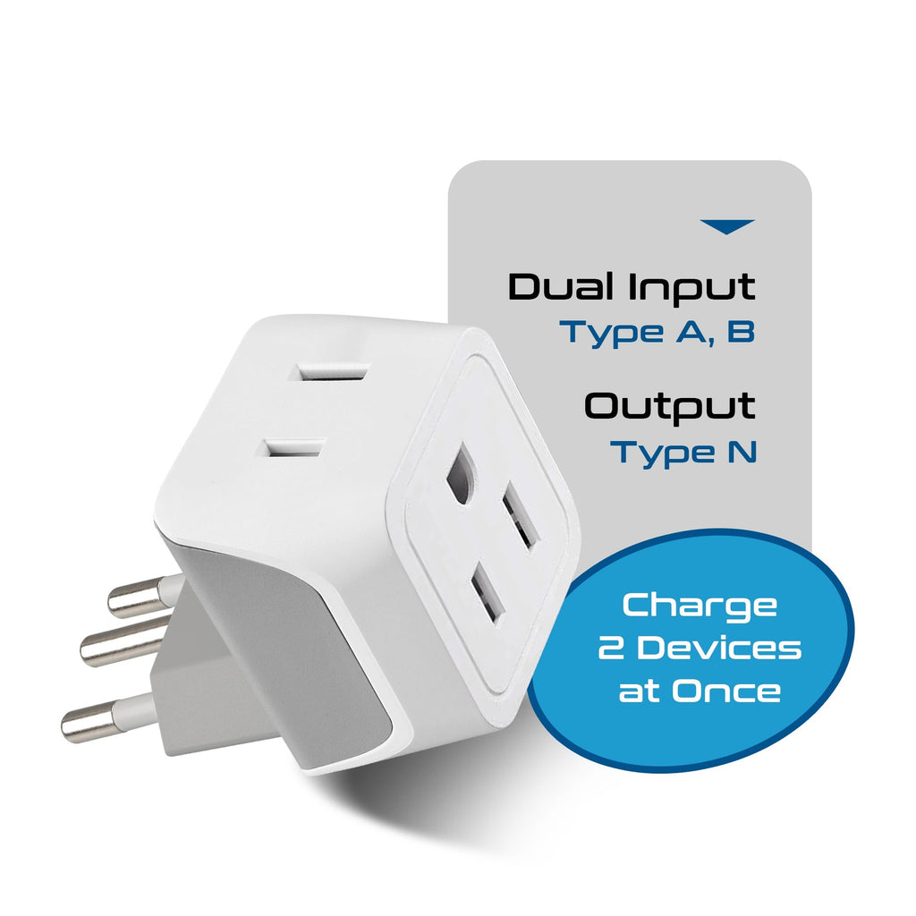 Brazil Travel Adapter - Type N - Ultra Compact (CT-11C, 3 Pack) Ceptics