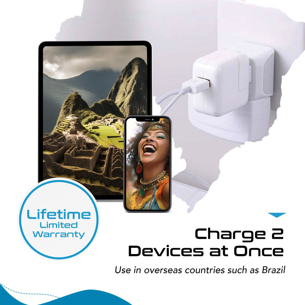 Brazil Travel Adapter - Type N - Ultra Compact (CT-11C, 3 Pack) Ceptics