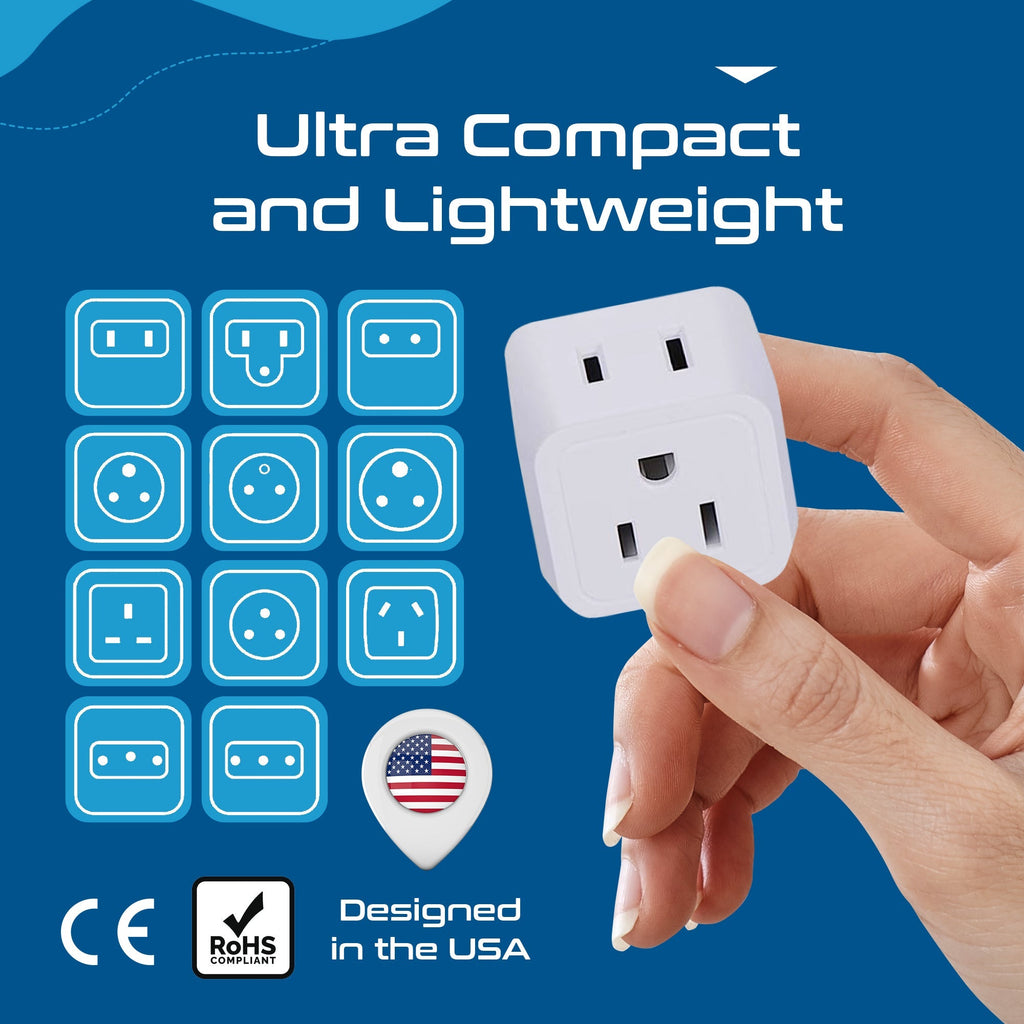 International Travel Adapter Plug Set - 11 pcs 2 in 1 Compact (CT-11PK) Ceptics