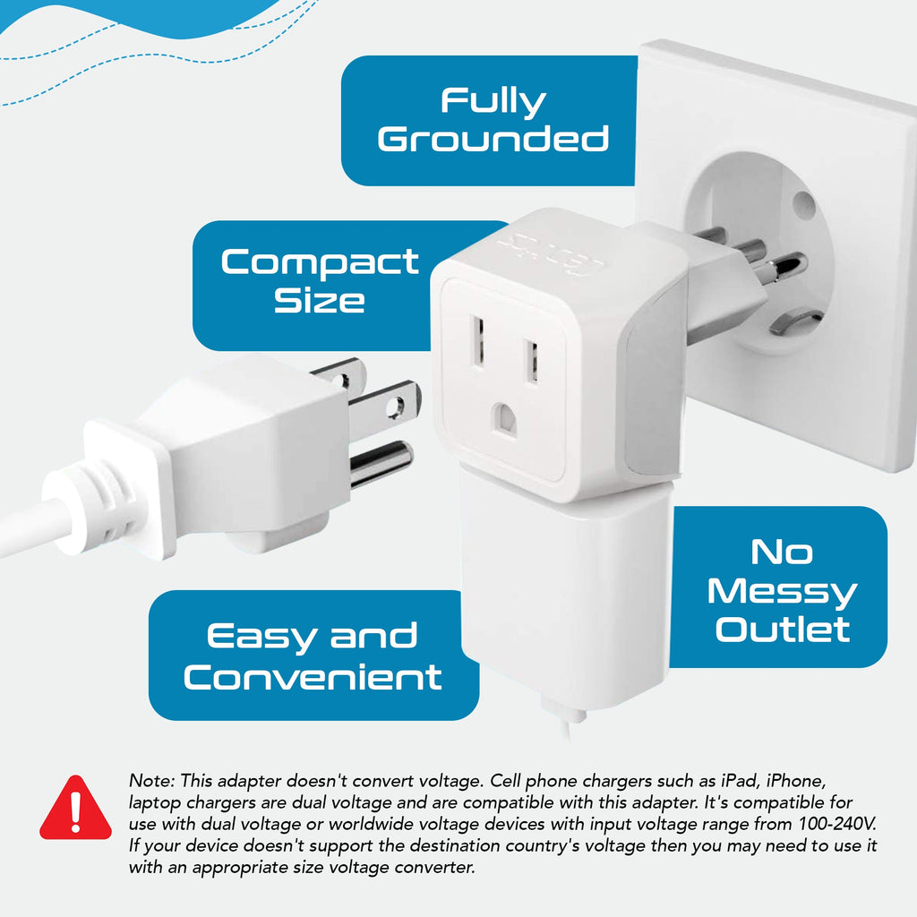 Italy Travel Adapter - Type L - Ultra Compact (CT-12A, 3 Pack) Ceptics