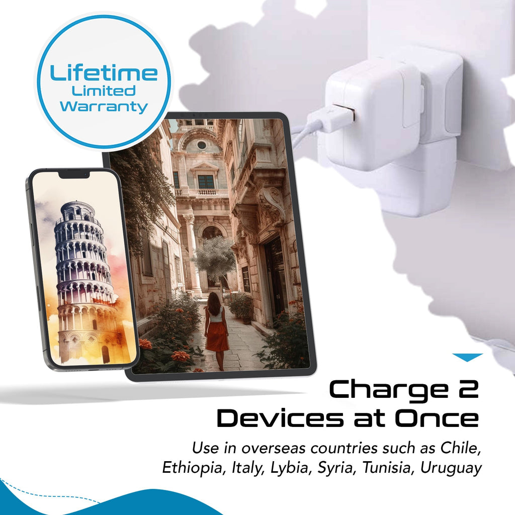 Italy Travel Adapter - Type L - Ultra Compact (CT-12A, 3 Pack) Ceptics