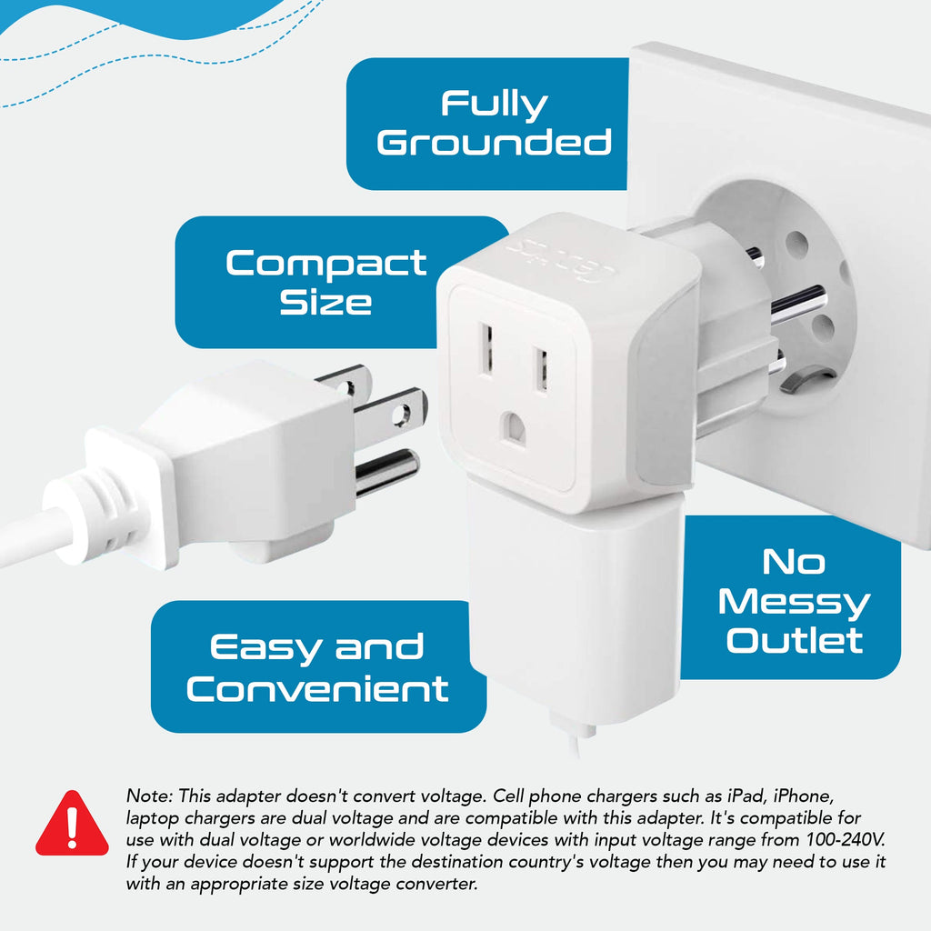 Israel, Palestine Travel Adapter - Type H - Ultra Compact (CT-14, 3 Pack) Ceptics