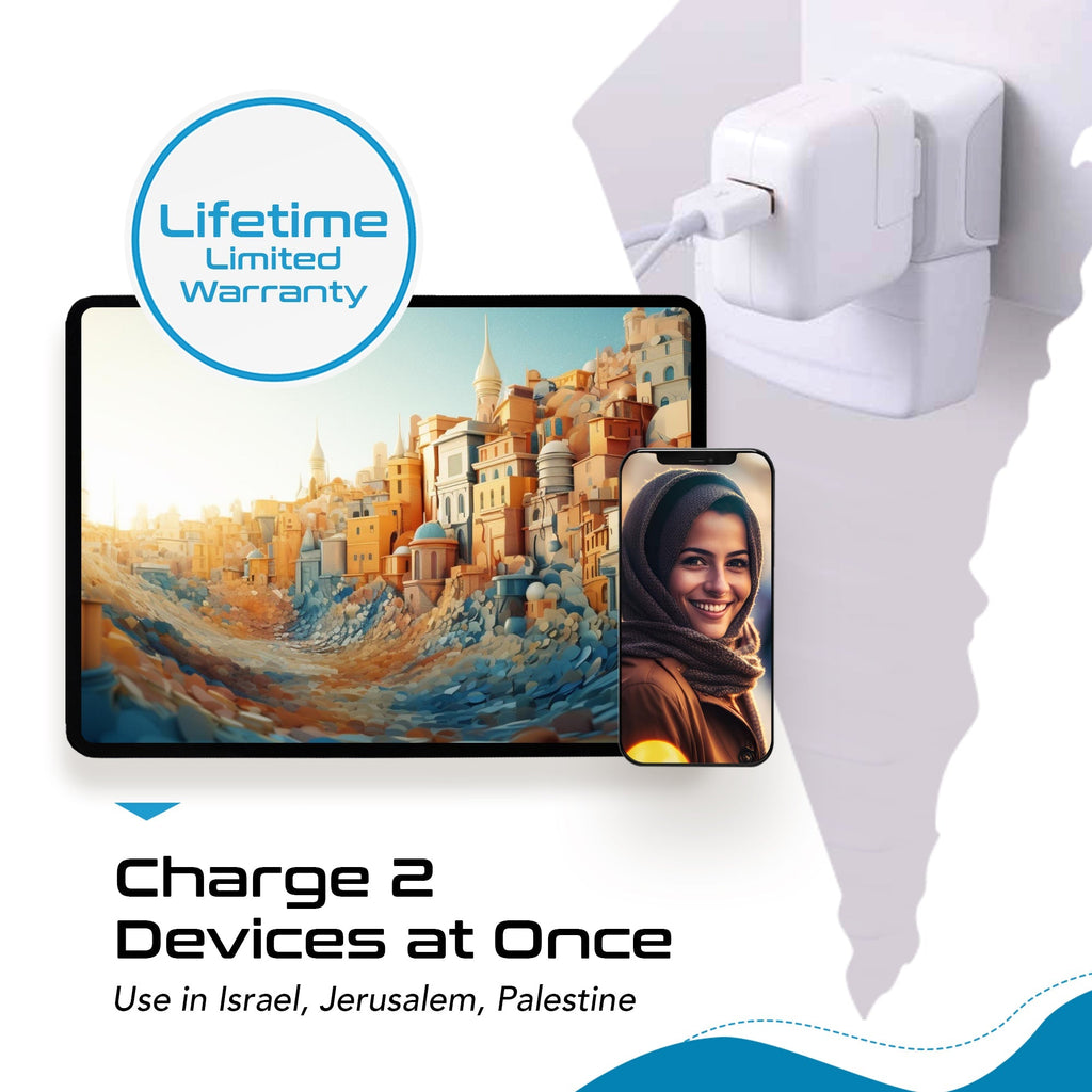 Israel, Palestine Travel Adapter - Type H - Ultra Compact (CT-14, 3 Pack) Ceptics