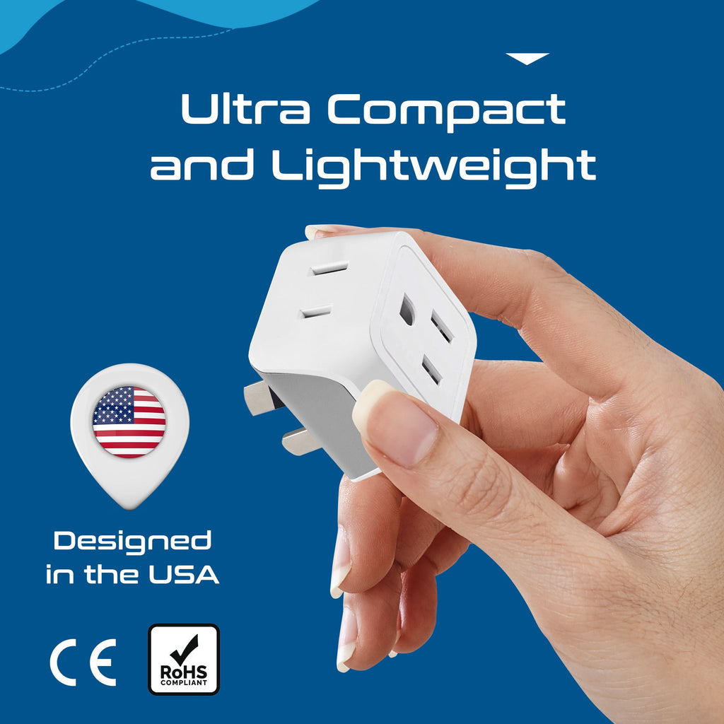 Australia, China Travel Adapter - Type I - Ultra Compact (CT-16, 3 Pack) Ceptics
