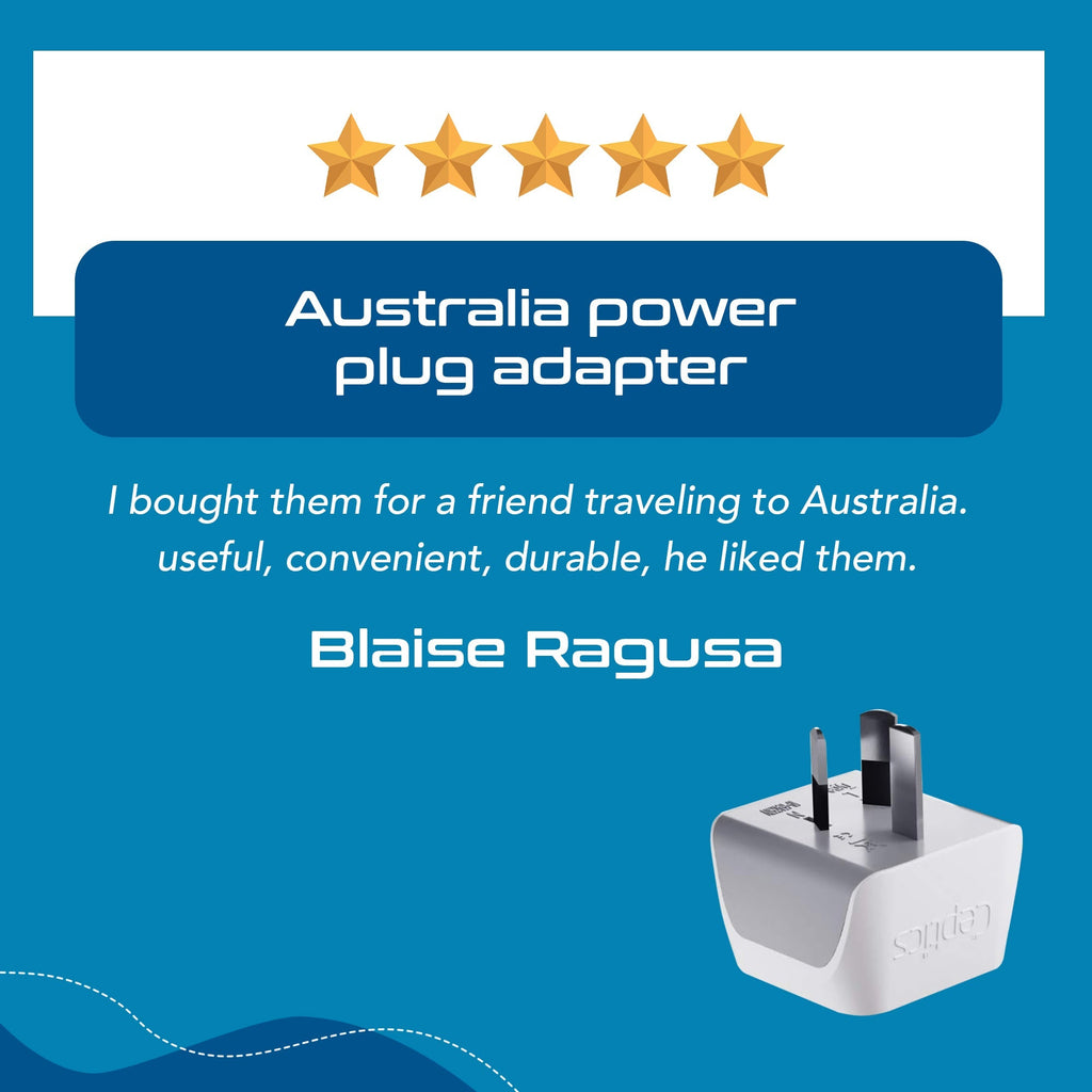 Australia, China Travel Adapter - Type I - Ultra Compact (CT-16, 3 Pack) Ceptics