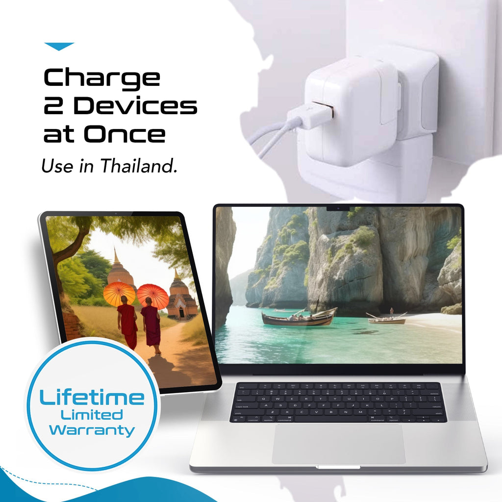 Thailand Travel Adapter - Type O - Ultra Compact (CT-18, 3 Pack) Ceptics