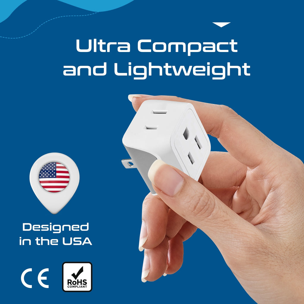 Japan, Philippines Travel Adapter - Type A - Ultra Compact (CT-6, 3 Pack) Ceptics