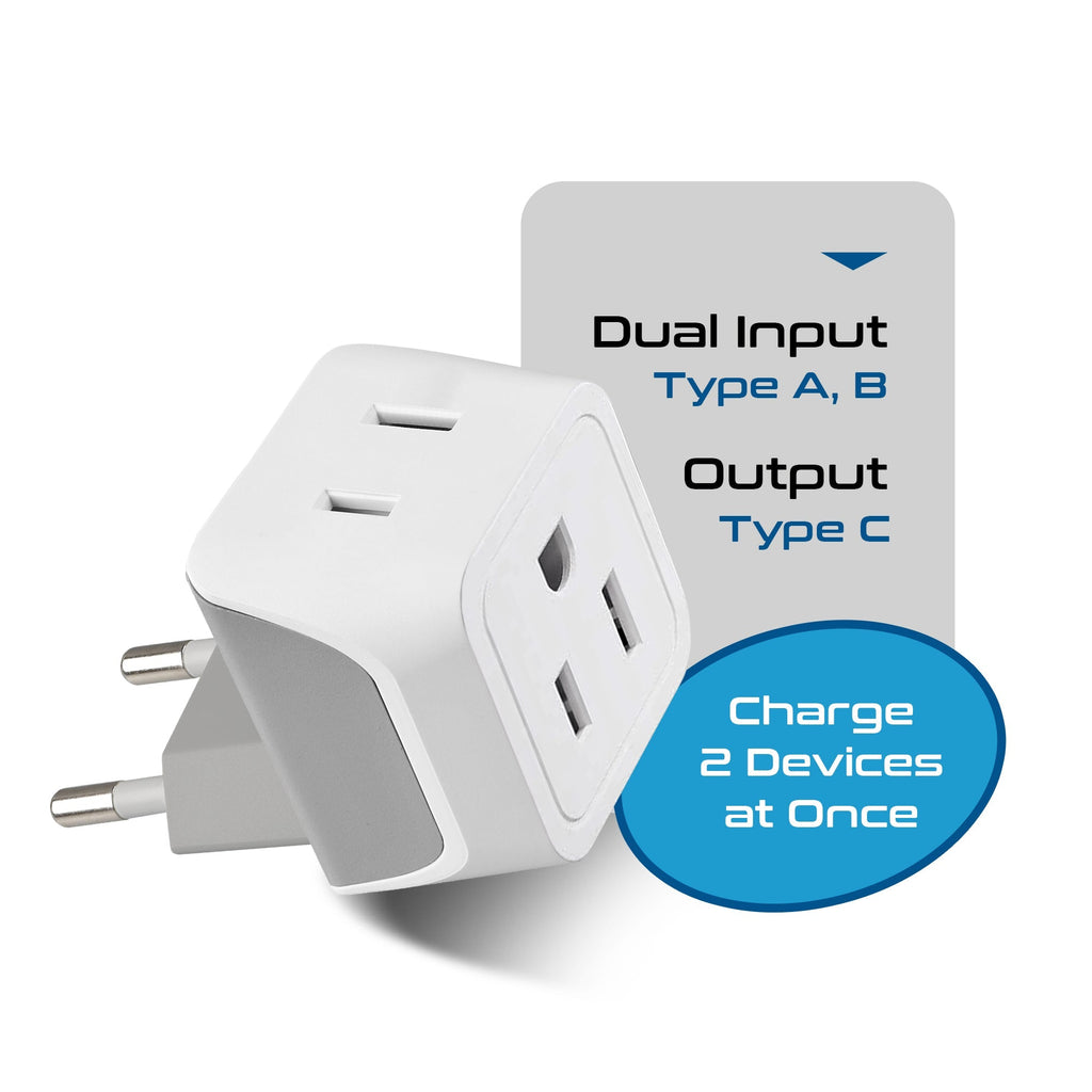 European Travel Adapter - Type C - Ultra Compact (CT-9C, 3 Pack) Ceptics