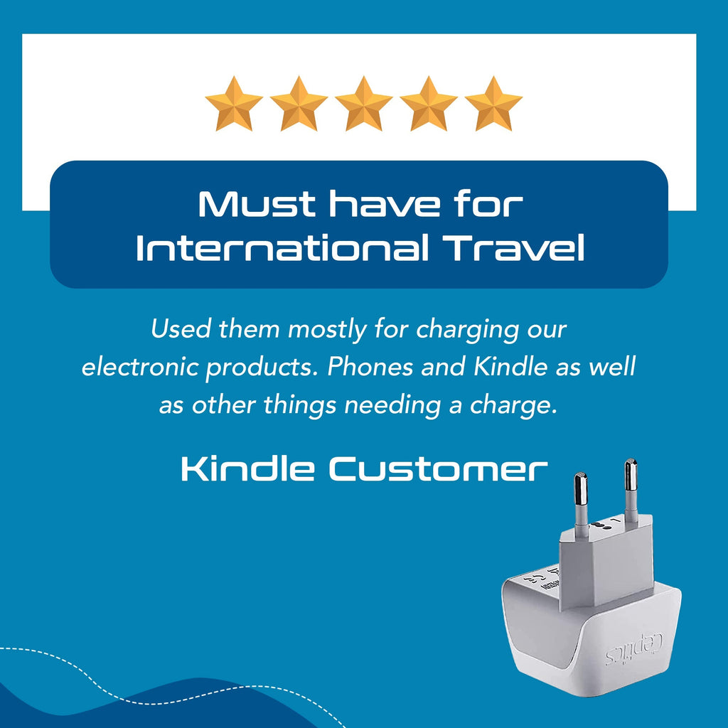 European Travel Adapter - Type C - Ultra Compact (CT-9C, 3 Pack) Ceptics