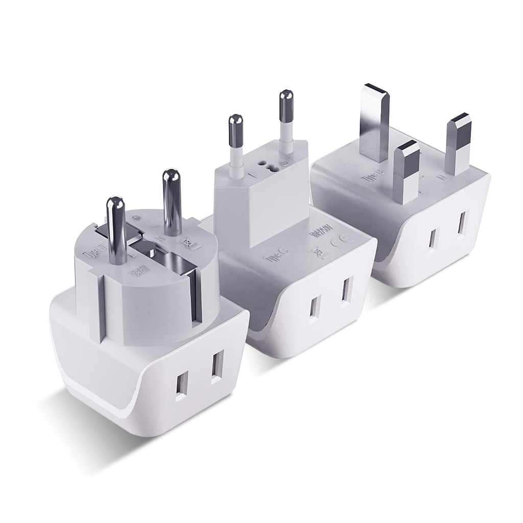 European Travel Adapter Set - Type E/F, G, C - 3pcs (CT-EU-SET) Ceptics
