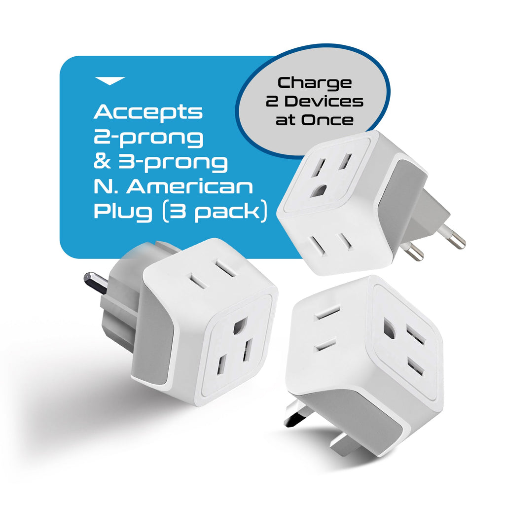 European Travel Adapter Set - Type E/F, G, C - 3pcs (CT-EU-SET) Ceptics
