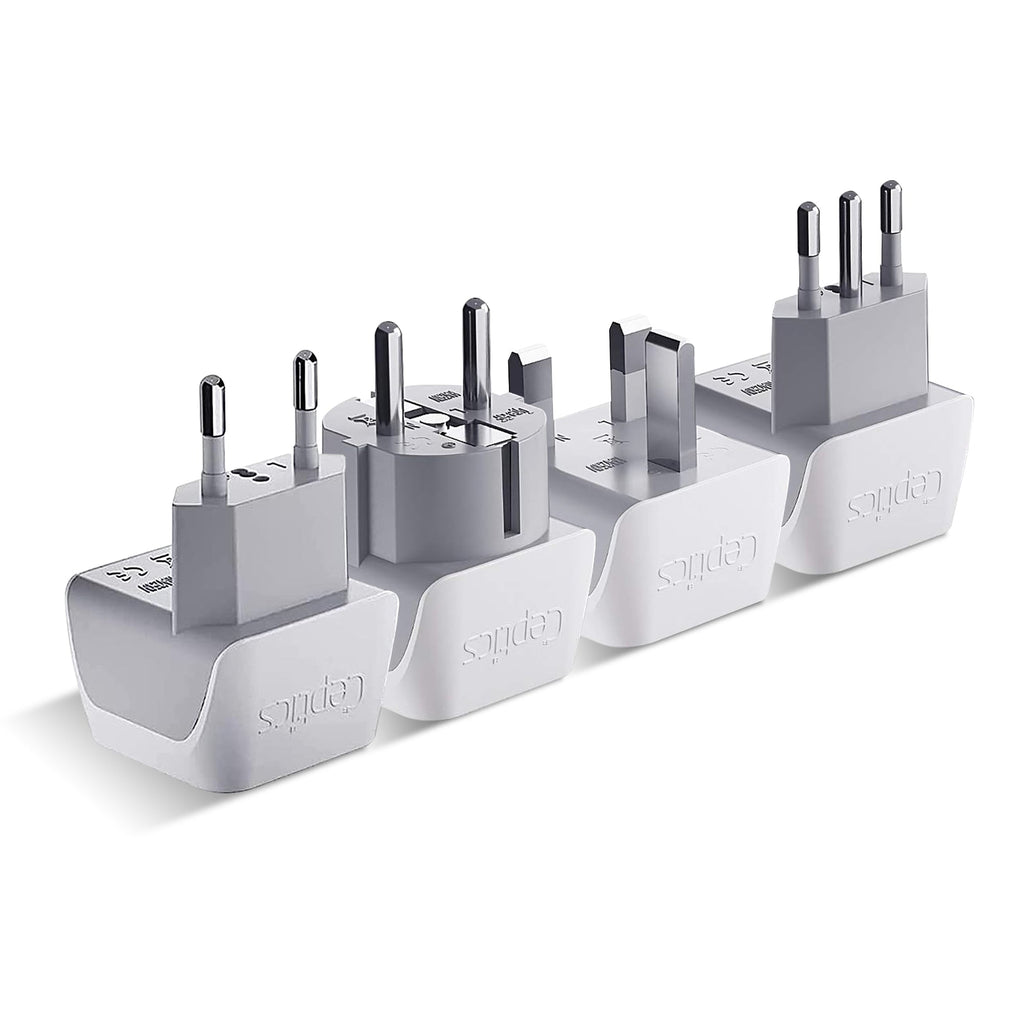 European Travel Adapter Set - Type C, E/F, G, L - 4pcs (CT-EU-4SET) Ceptics