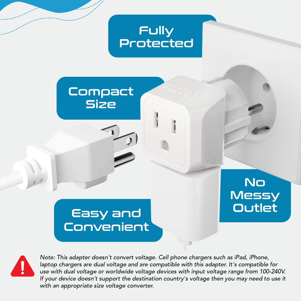 European Travel Adapter Set - Type C, E/F, G, L - 4pcs (CT-EU-4SET) Ceptics