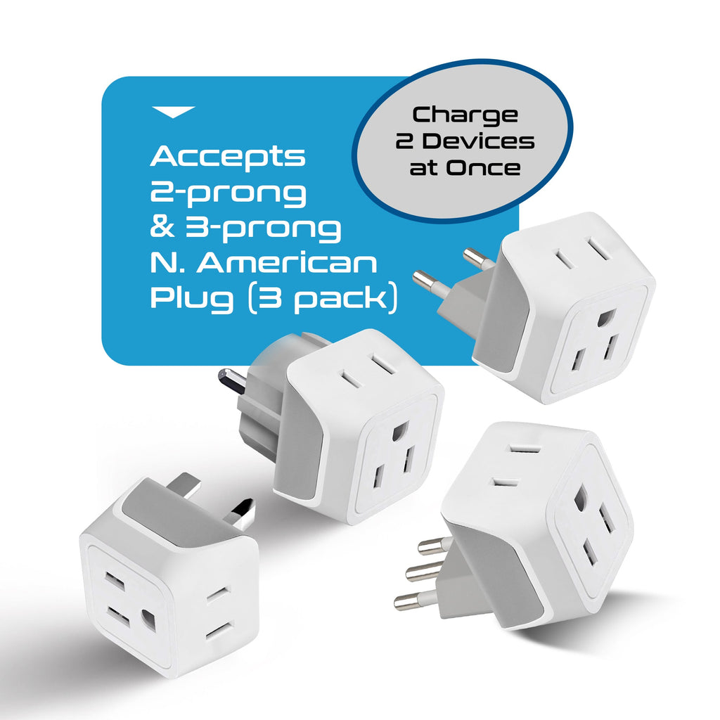 European Travel Adapter Set - Type C, E/F, G, L - 4pcs (CT-EU-4SET) Ceptics