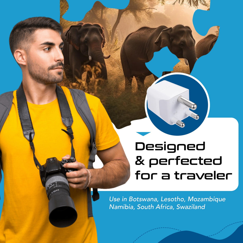South Africa Travel Adapter - Type M - Dual USB (CTU-10L) Ceptics