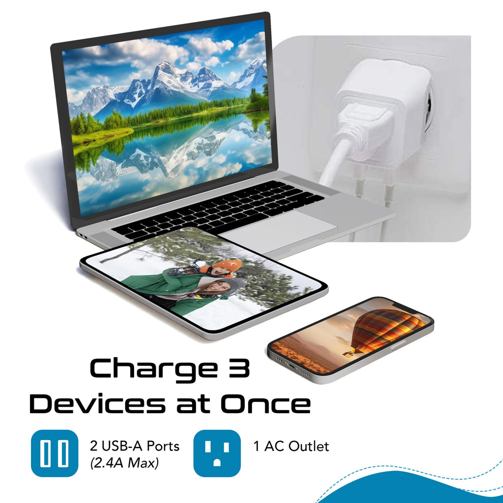Switzerland Travel Adapter - Type J - Dual USB (CTU-11A) Ceptics