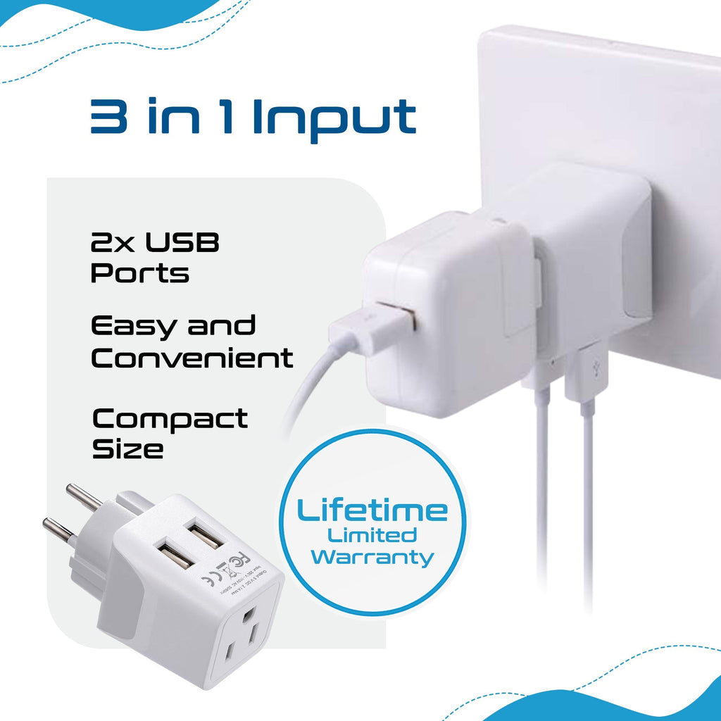 Israel, Palestine Travel Adapter - Type H - Dual USB (CTU-14) Ceptics