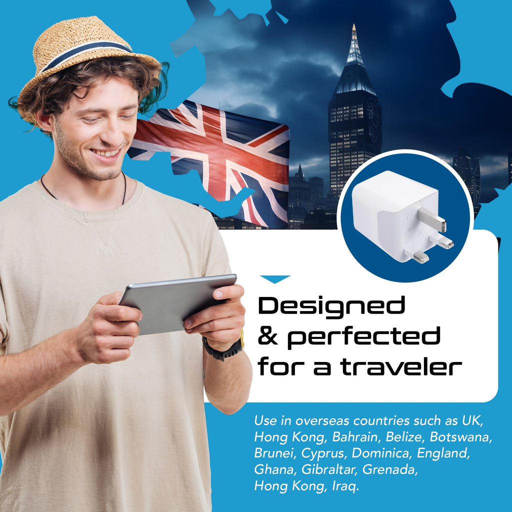 UK, England Travel Adapter Plug with Dual USB - Type G - 2 Pack (CTU-7) Ceptics