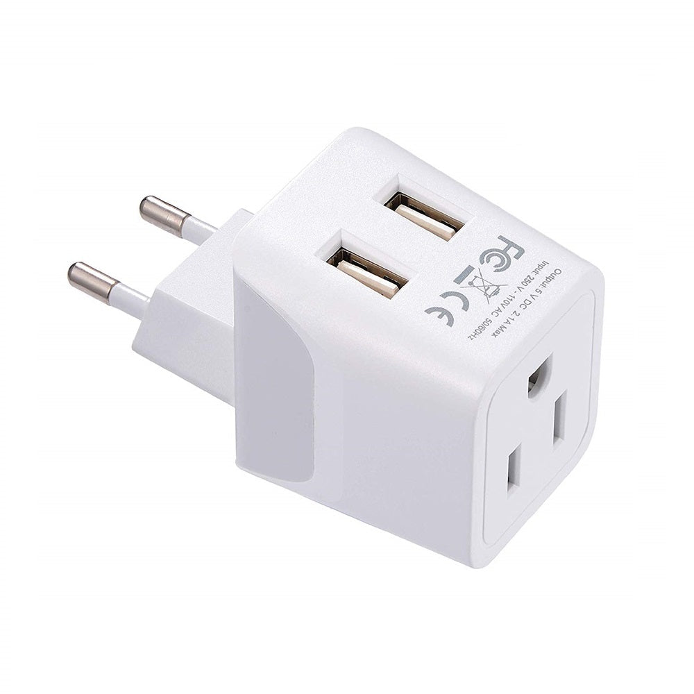 Europe Travel Adapter Plug Combo - Type C, E/F | Dual USB – European Combo (CTU-9-9C) Ceptics