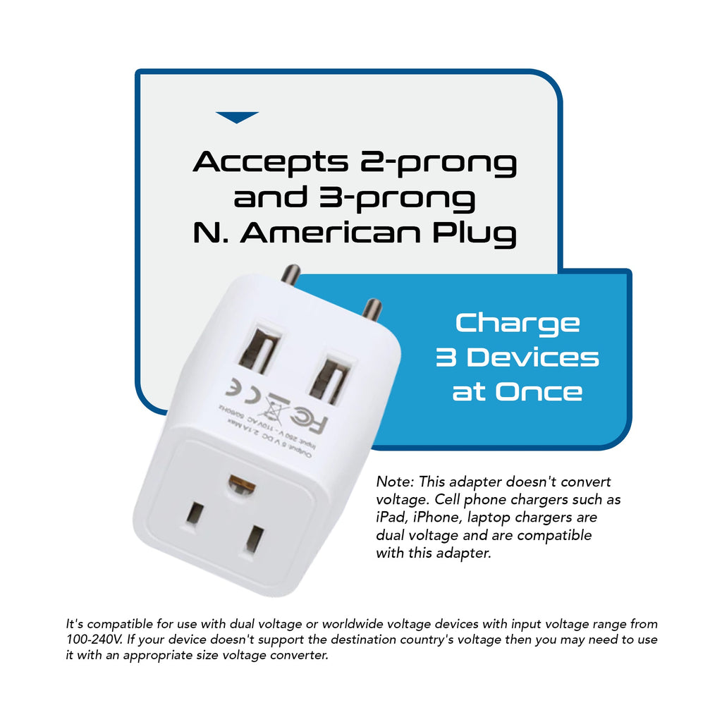 European Travel Adapter - Type C - Dual USB (CTU-9C) Ceptics