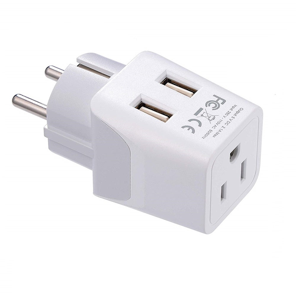 Europe Travel Adapter Plug Combo - Type C, E/F | Dual USB – European Combo (CTU-9-9C) Ceptics