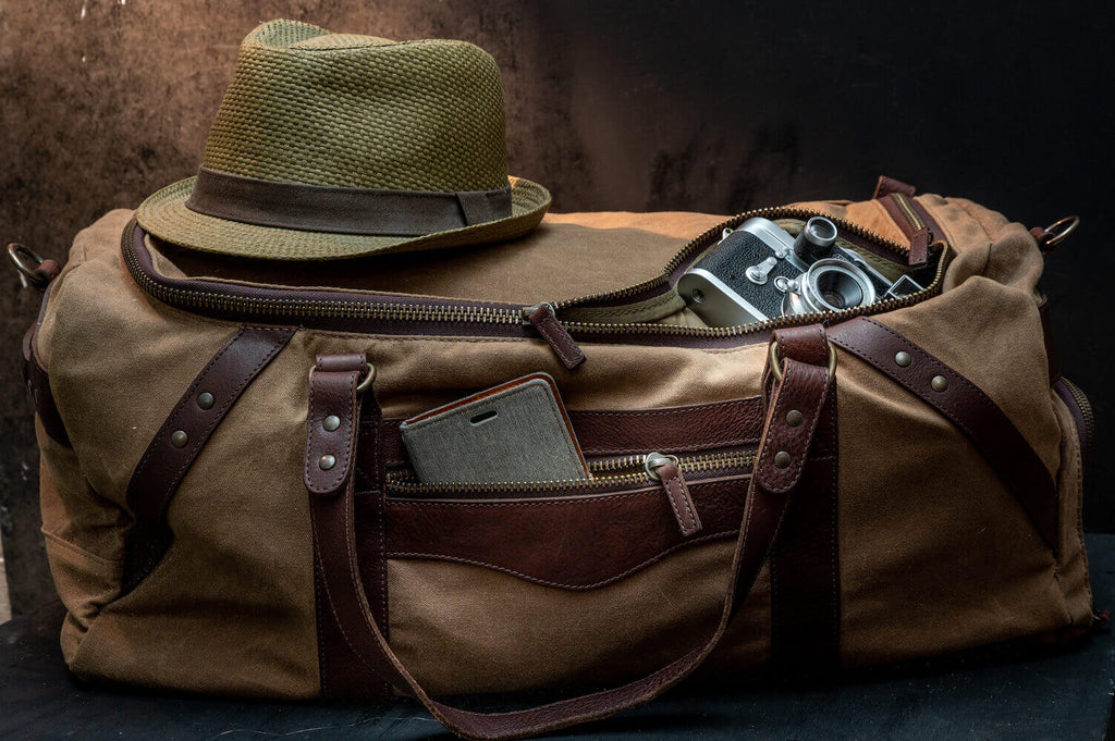 Campaign Waxed Canvas Large Duffle Bag Mission Mercantile Leather Goods