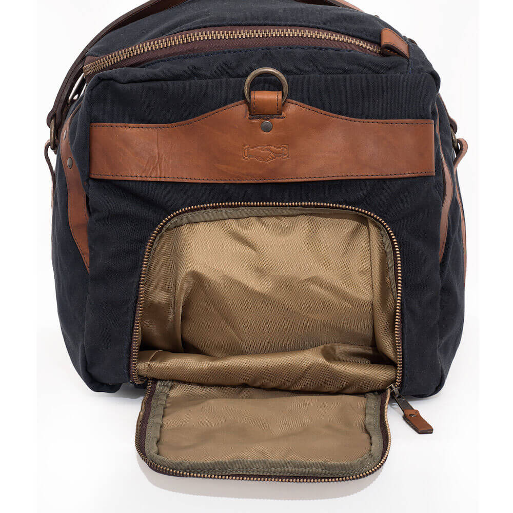 Campaign Waxed Canvas Medium Duffle Bag Mission Mercantile Leather Goods