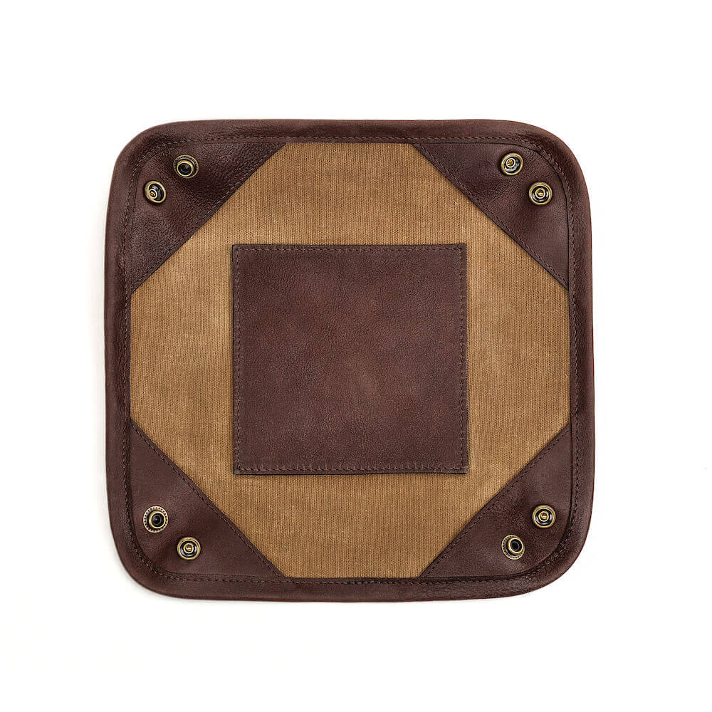 Campaign Waxed Canvas Desk Caddy Mission Mercantile Leather Goods