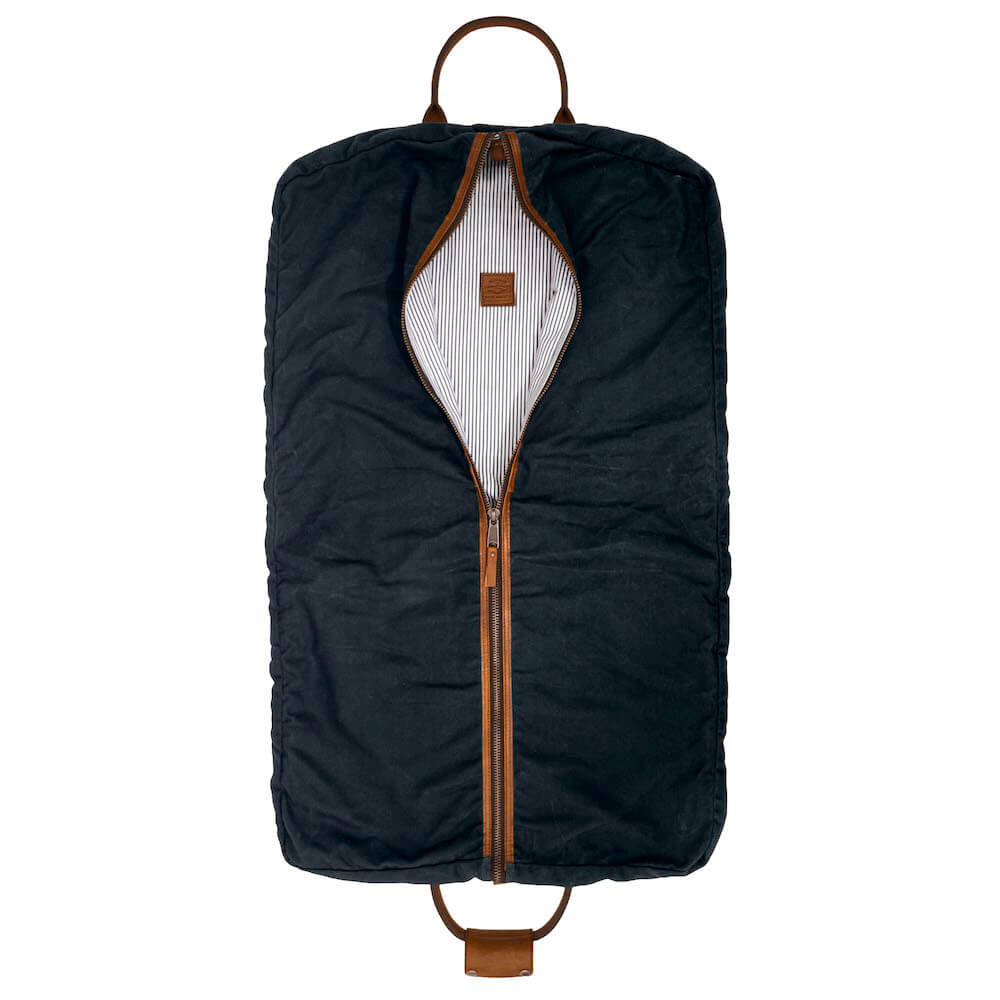 Campaign Waxed Canvas Garment Bag Mission Mercantile Leather Goods