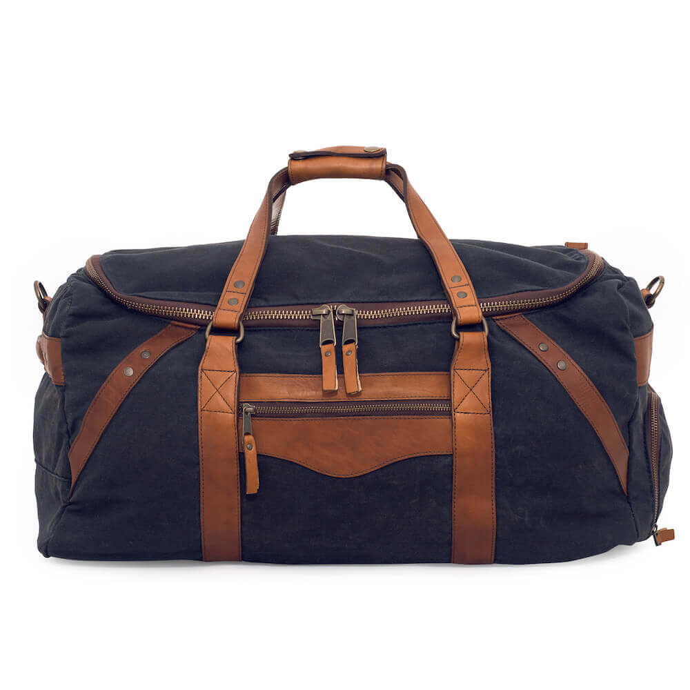 Campaign Waxed Canvas Large Duffle Bag Mission Mercantile Leather Goods