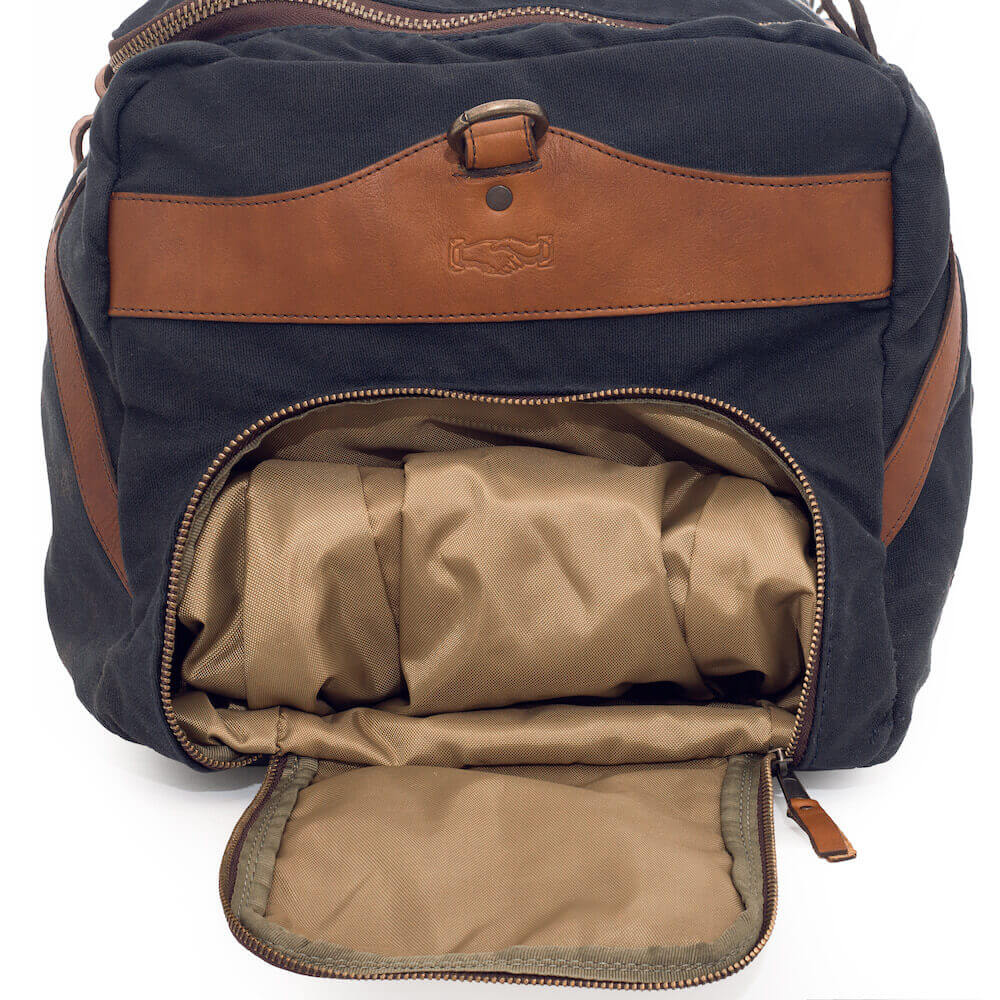 Campaign Waxed Canvas Large Duffle Bag Mission Mercantile Leather Goods