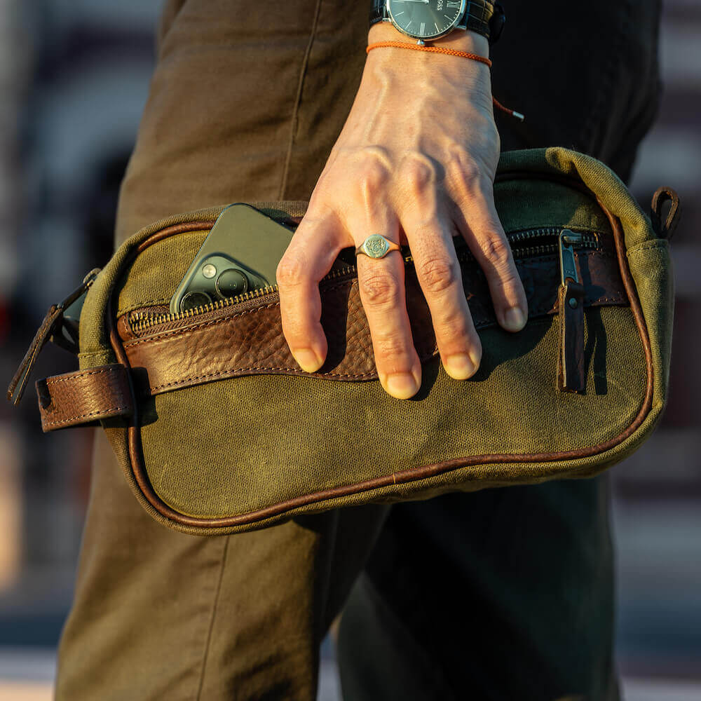 Campaign Waxed Canvas Toiletry Shave Kit Mission Mercantile Leather Goods