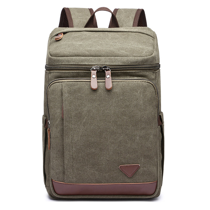 Canvas Backpack Casual Canvas Travel Backpack Men's School Backpack Handmade Hiking Backpacks RockCow Leather Studio