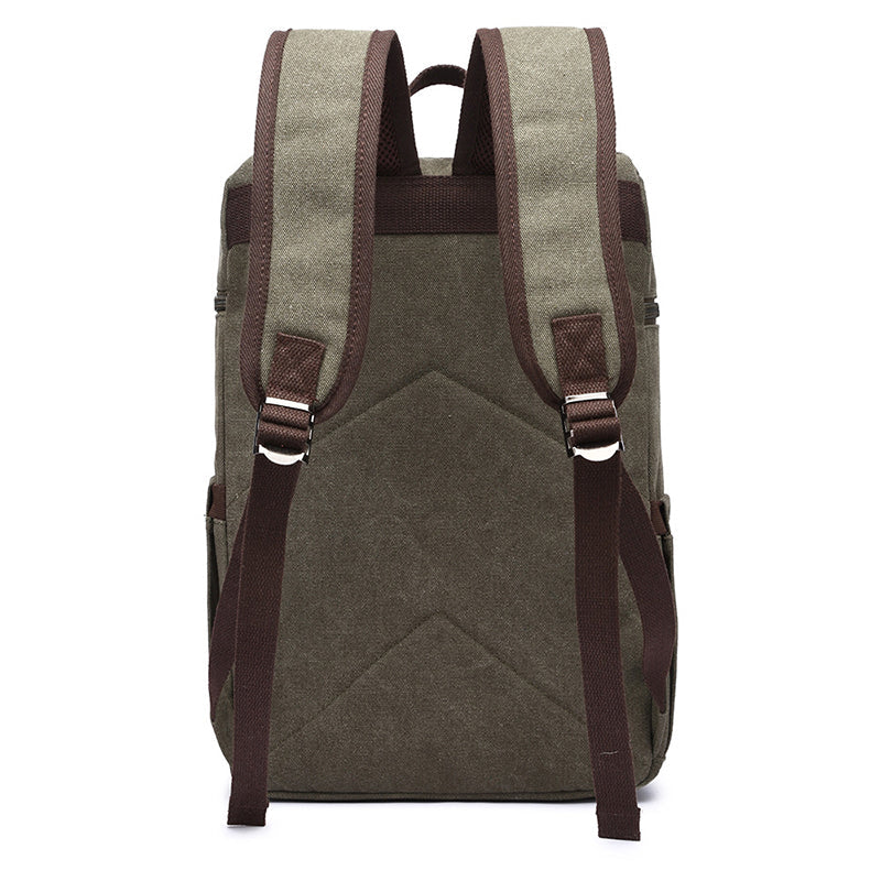 Canvas Backpack Casual Canvas Travel Backpack Men's School Backpack Handmade Hiking Backpacks RockCow Leather Studio
