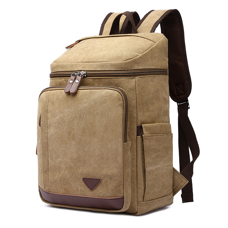 Canvas Backpack Casual Canvas Travel Backpack Men's School Backpack Handmade Hiking Backpacks RockCow Leather Studio