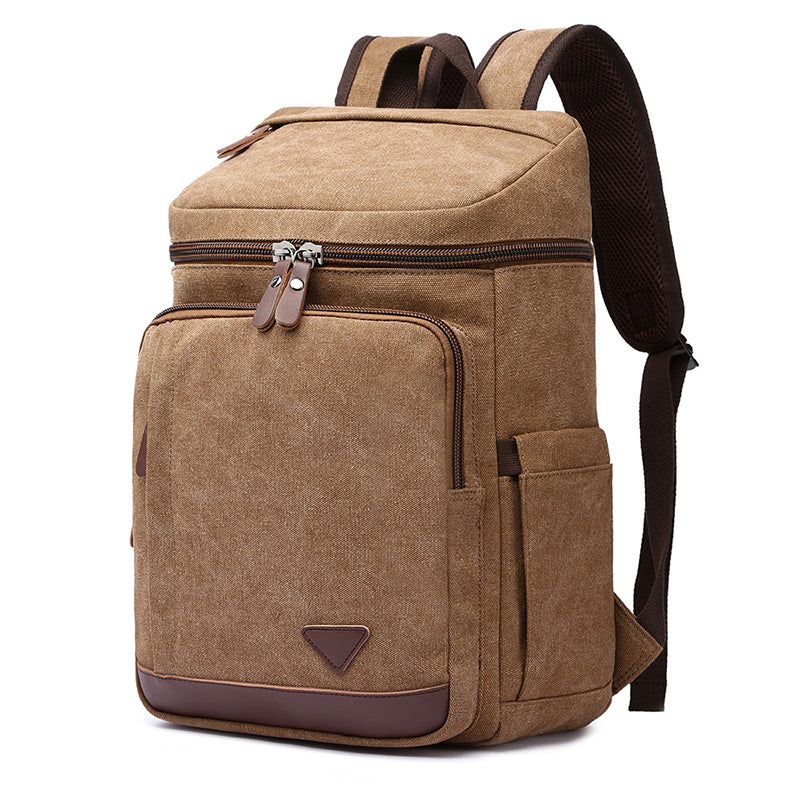 Canvas Backpack Casual Canvas Travel Backpack Men's School Backpack Handmade Hiking Backpacks RockCow Leather Studio