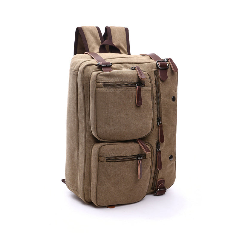 Canvas Briefcase Mens Canvas Messenger Bag Shoulder Laptop Bag Convertible Backpack RockCow Leather Studio