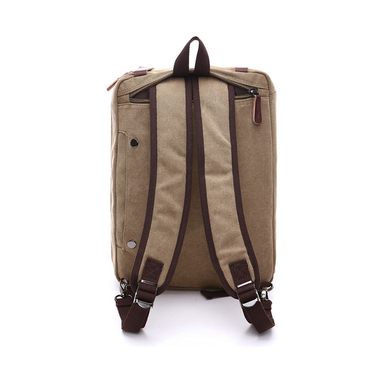 Canvas Briefcase Mens Canvas Messenger Bag Shoulder Laptop Bag Convertible Backpack RockCow Leather Studio