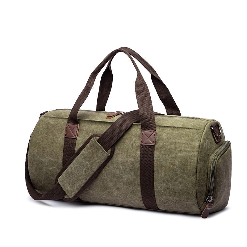 Canvas Duffel Bag For Mens Canvas Weekender Bag Men's Gym Bag Fashion Carry On Bag RockCow Leather Studio
