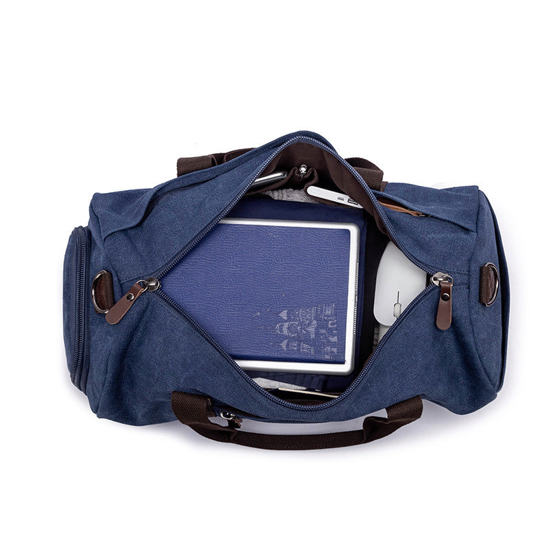 Canvas Duffel Bag For Mens Canvas Weekender Bag Men's Gym Bag Fashion Carry On Bag RockCow Leather Studio