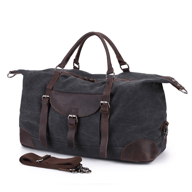 Canvas Travel Bag Canvas And Full Grain Leather Duffle Bag Leather With Canvas Weekender Bag RockCow Leather Studio