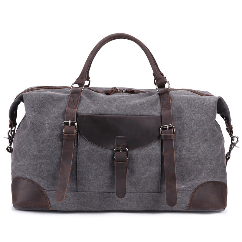 Canvas Travel Bag Canvas And Full Grain Leather Duffle Bag Leather With Canvas Weekender Bag RockCow Leather Studio