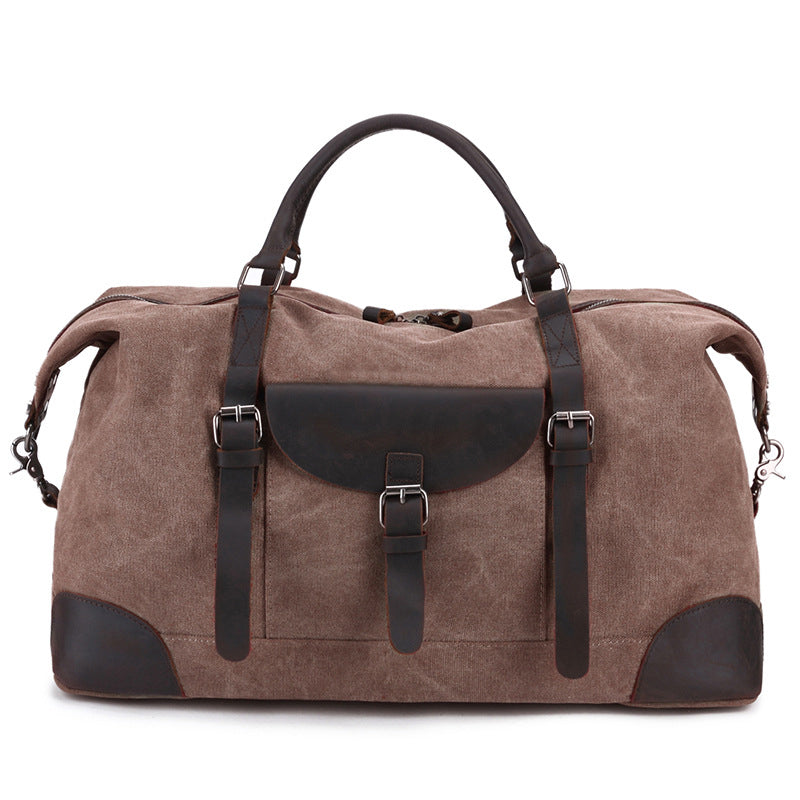 Canvas Travel Bag Canvas And Full Grain Leather Duffle Bag Leather With Canvas Weekender Bag RockCow Leather Studio