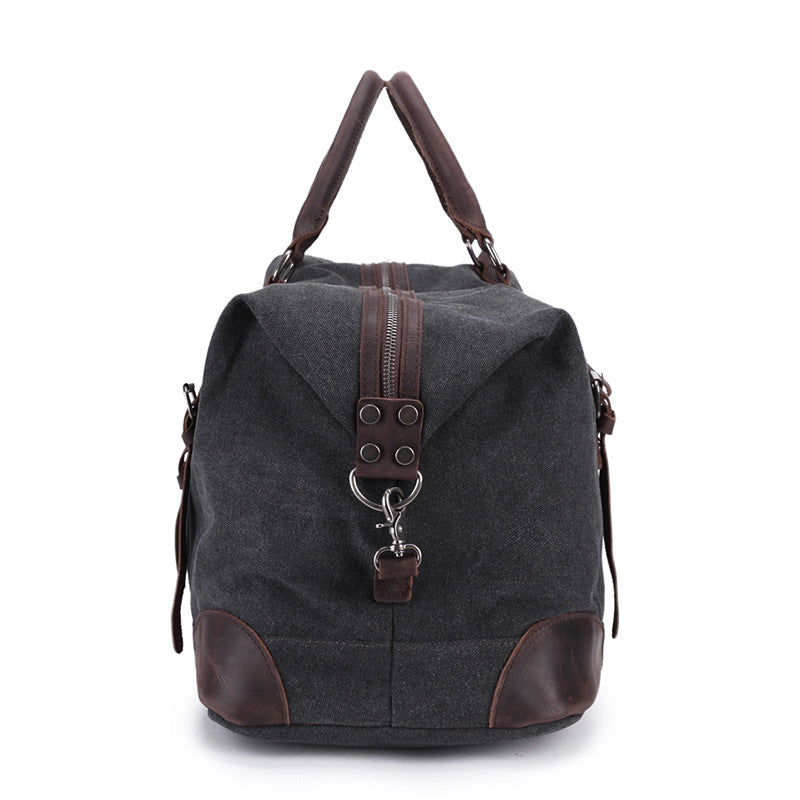 Canvas Travel Bag Canvas And Full Grain Leather Duffle Bag Leather With Canvas Weekender Bag RockCow Leather Studio